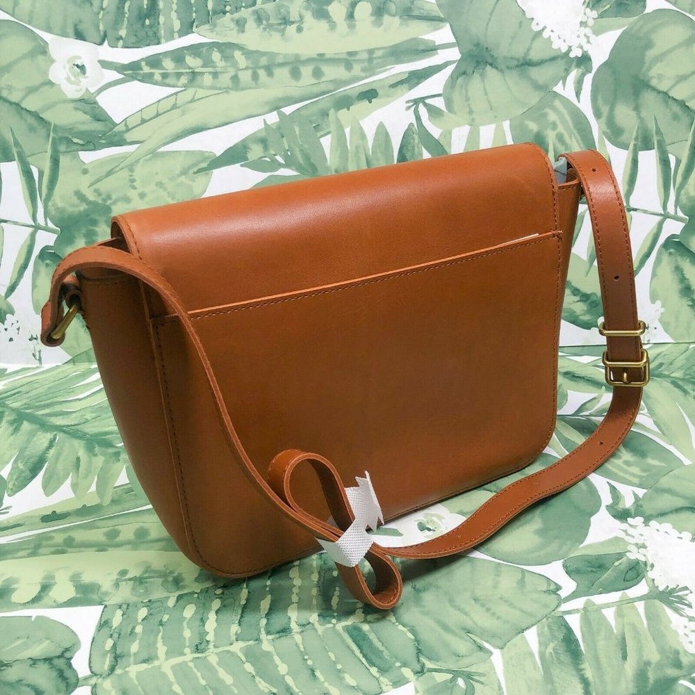 Madewell The Abroad Shoulder Bag L4913 Purse Brown Sleek Clasp Leather New - Picture 5 of 9